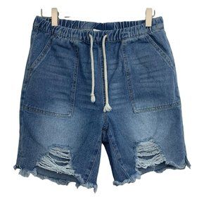 Almost Famous Denim Jean Shorts Raw Hem Distressed